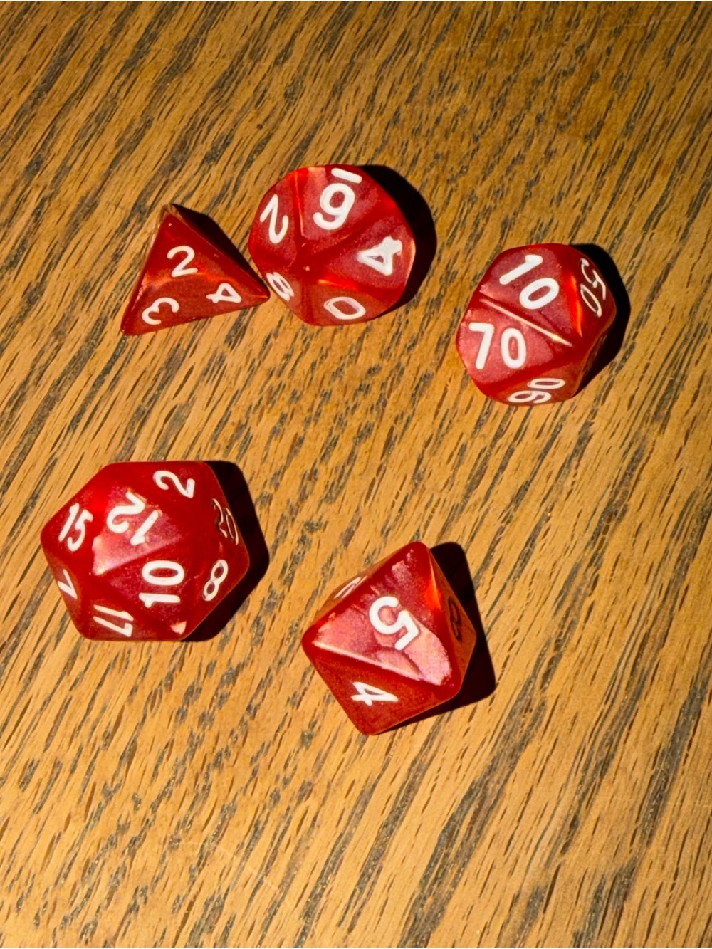 Red RPG Polyhedral Dice Set - 5pc